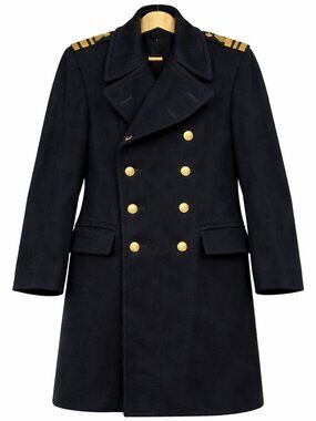 RARE WW2 Canadian RCN Navy Officer Great Coat Wool Lt Commander Military Coat 40